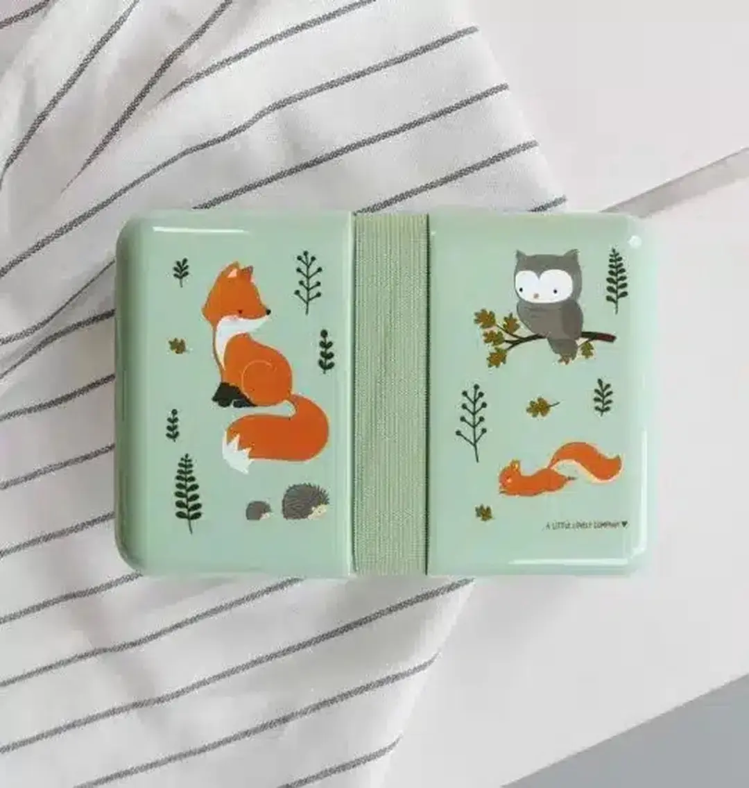 A Little Lovely Company Bosvriendjes Broodtrommel 0,85L - 3 Delen - Mint