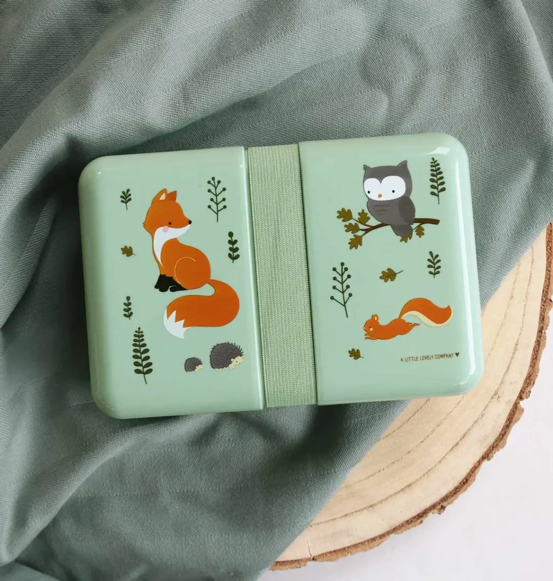 A Little Lovely Company Bosvriendjes Broodtrommel 0,85L - 3 Delen - Mint