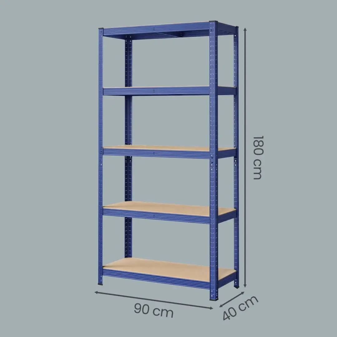 Songmics Stellingkast Opbergrek - 2 Stuks - Max 875 kg - Blauw