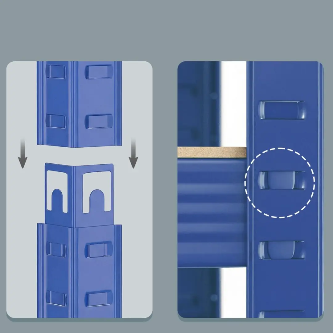 Songmics Stellingkast Opbergrek - 2 Stuks - Max 875 kg - Blauw