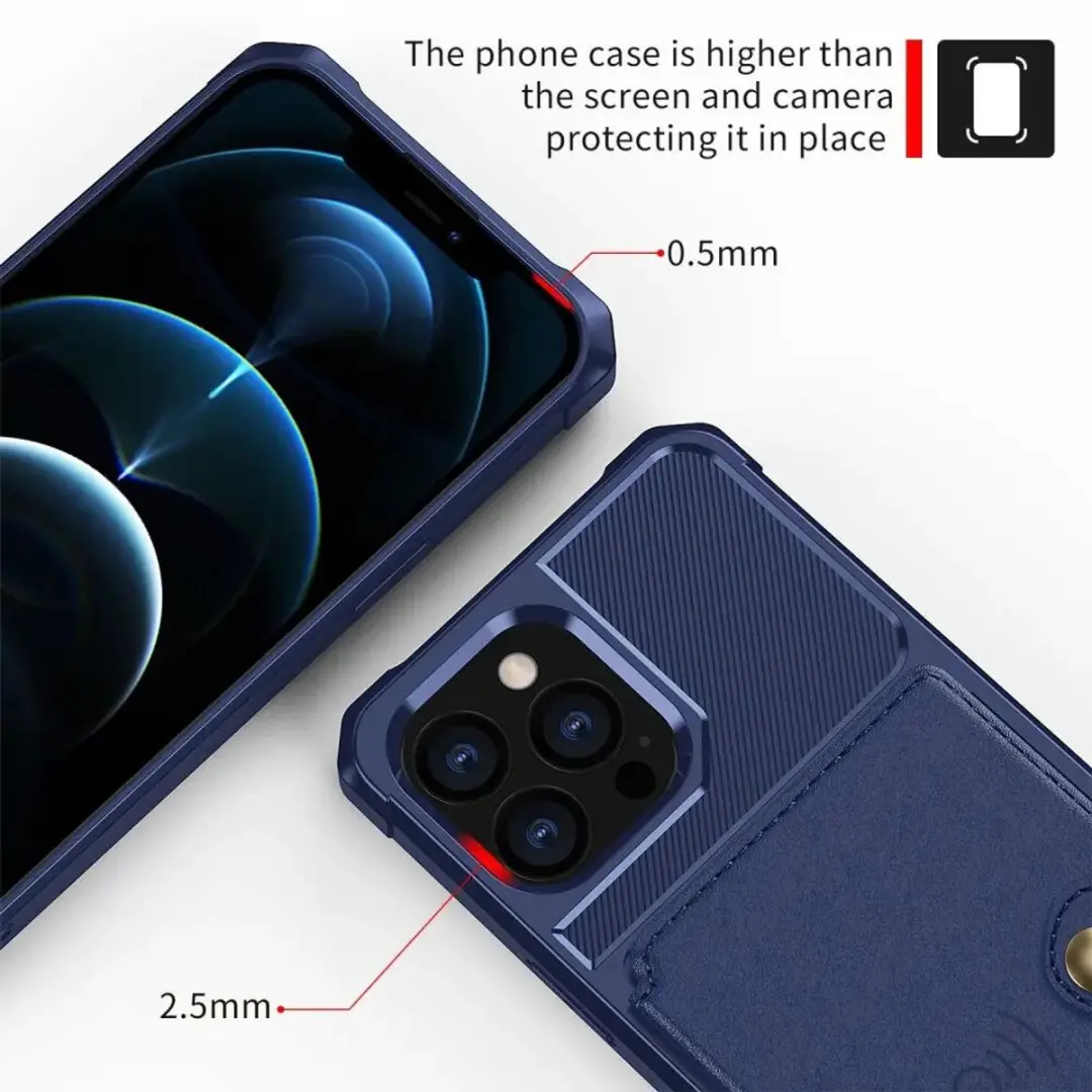 Selected Portemonnee Hoesje iPhone 13 Pro Max - 4 Pasjes - Blauw - afbeelding 6 van 6