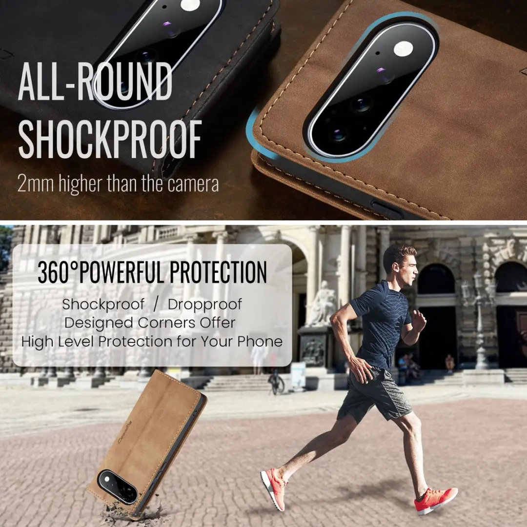 Caseme 013 Book Case Hoesje - Google Pixel 11/11 Pro - 2 Pasjes - Bruin