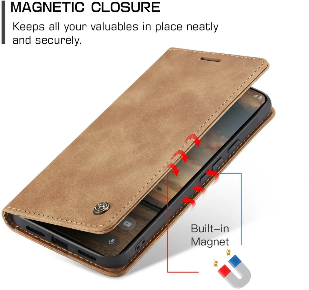 Caseme 013 Book Case Hoesje - Google Pixel 11/11 Pro - 2 Pasjes - Bruin