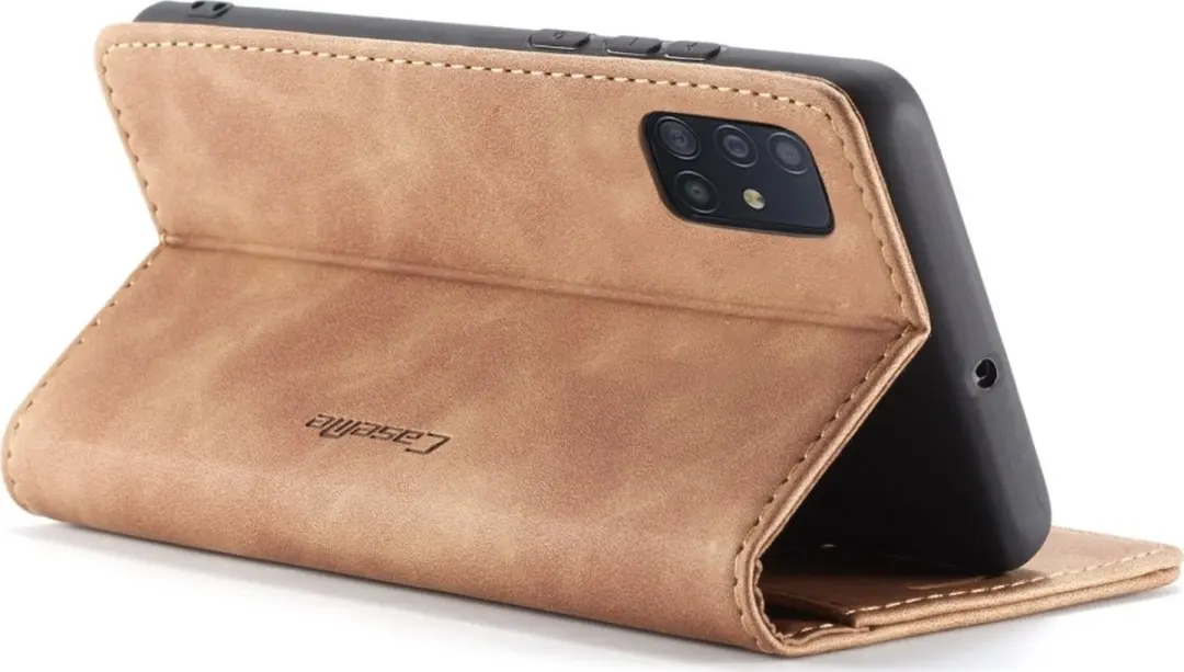 Caseme 013 Bookcase Portemonnee Telefoonhoesje - Samsung Galaxy A71 - 2 Pasjes - Bruin