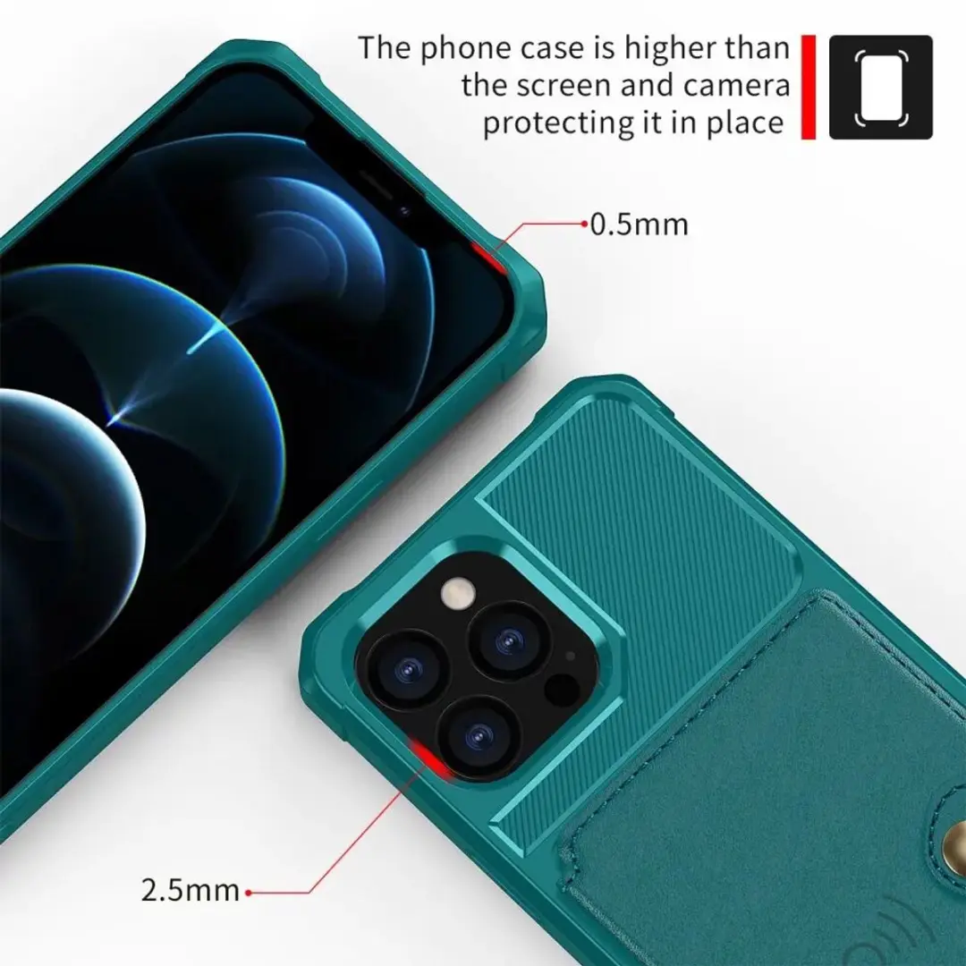 Selected Portemonnee Hoesje iPhone 13 Pro Max - Groen - 4 Pasjes