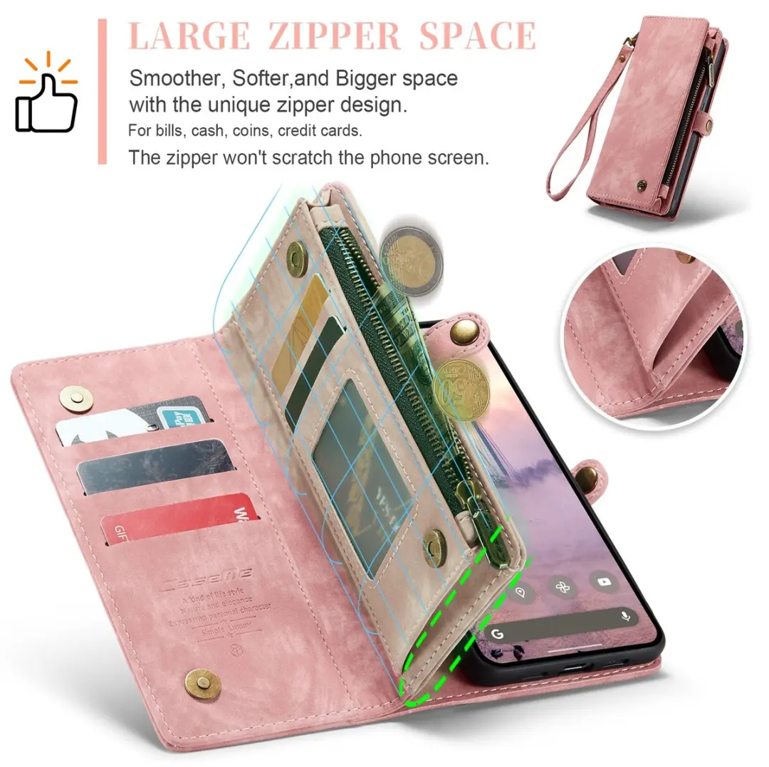 Caseme 008 Hoesje Pixel 11 Pro XL - Roze - 8 Pasjes