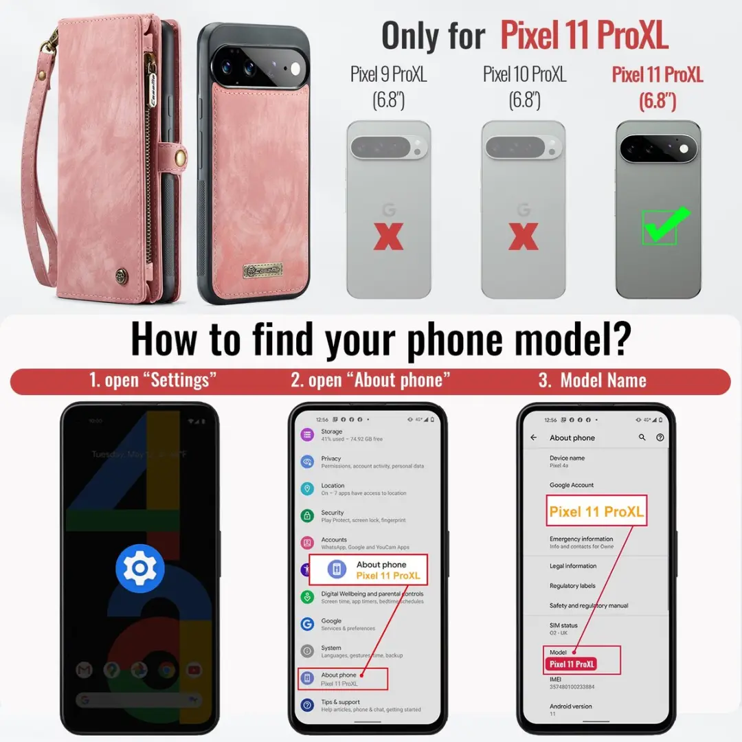 Caseme 008 Hoesje Pixel 11 Pro XL - Roze - 8 Pasjes - afbeelding 6 van 6