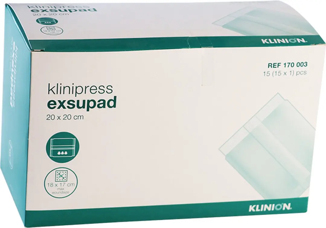 Klinion Exsupad Zwaar Absorberend Wondverband 20x20cm - 15 Stuks