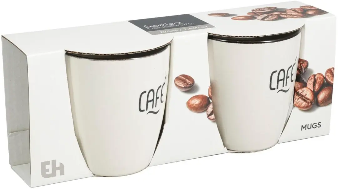 Excellent Houseware Siaki Barista Café Mokken - 6x 220ml Donkerblauw