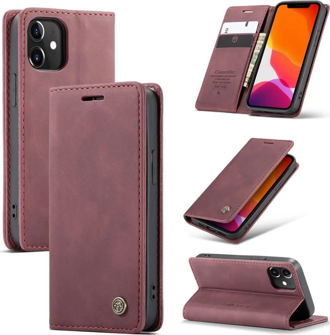Caseme 013 Bookcase Portemonnee - iPhone 12 Mini - Rood
