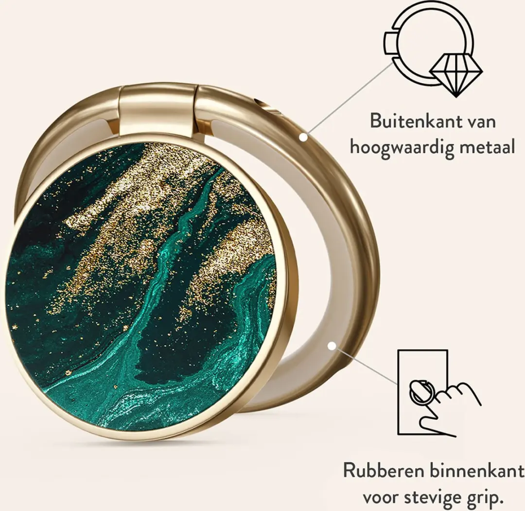 Burga Gouden Ringhouder - 360° Draaibaar - Emerald Pool