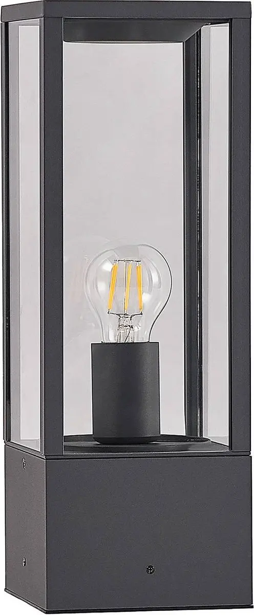 Lindby Sokkellamp Antraciet Glas E27 - 60W