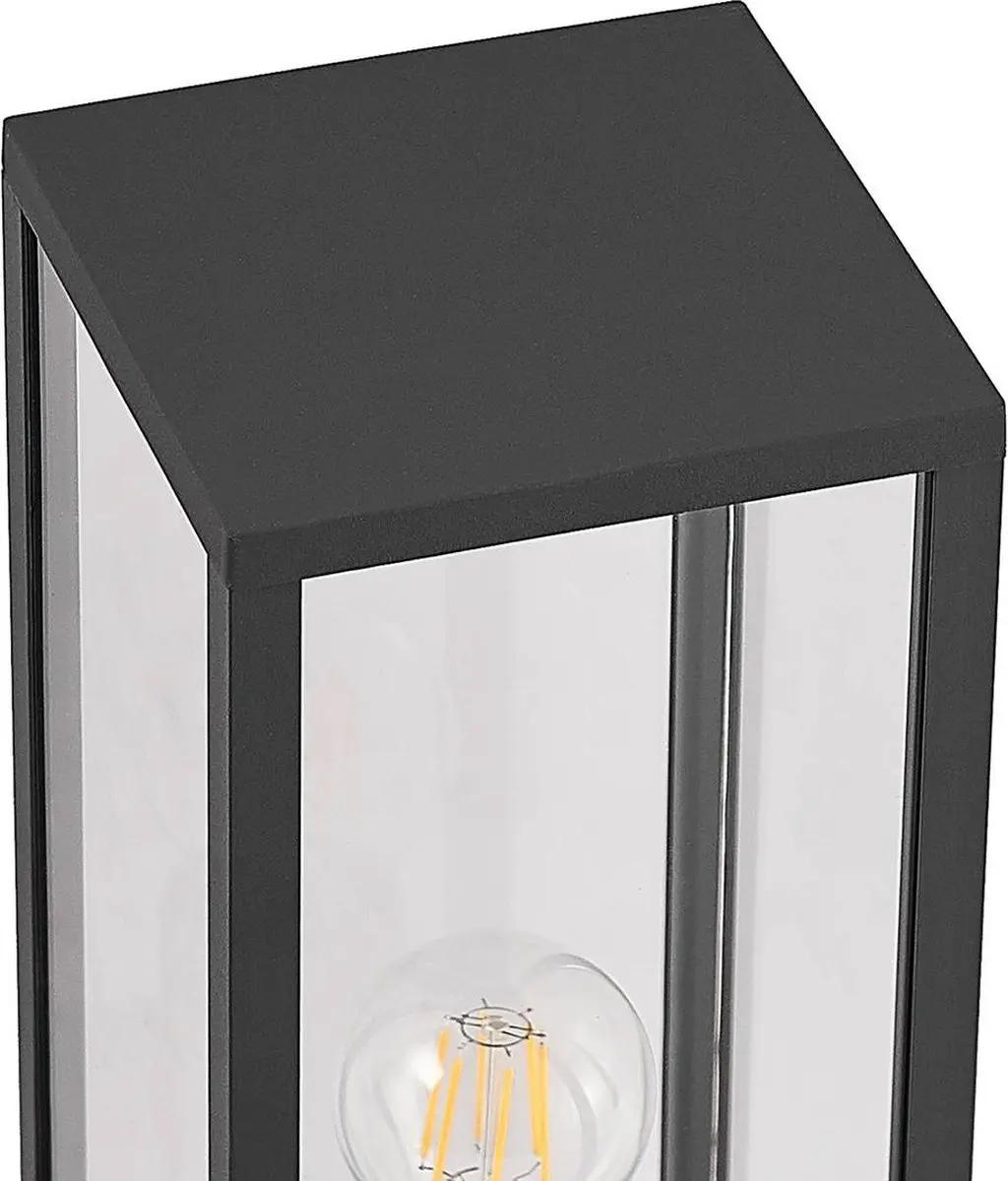 Lindby Sokkellamp Antraciet Glas E27 - 60W - afbeelding 6 van 6
