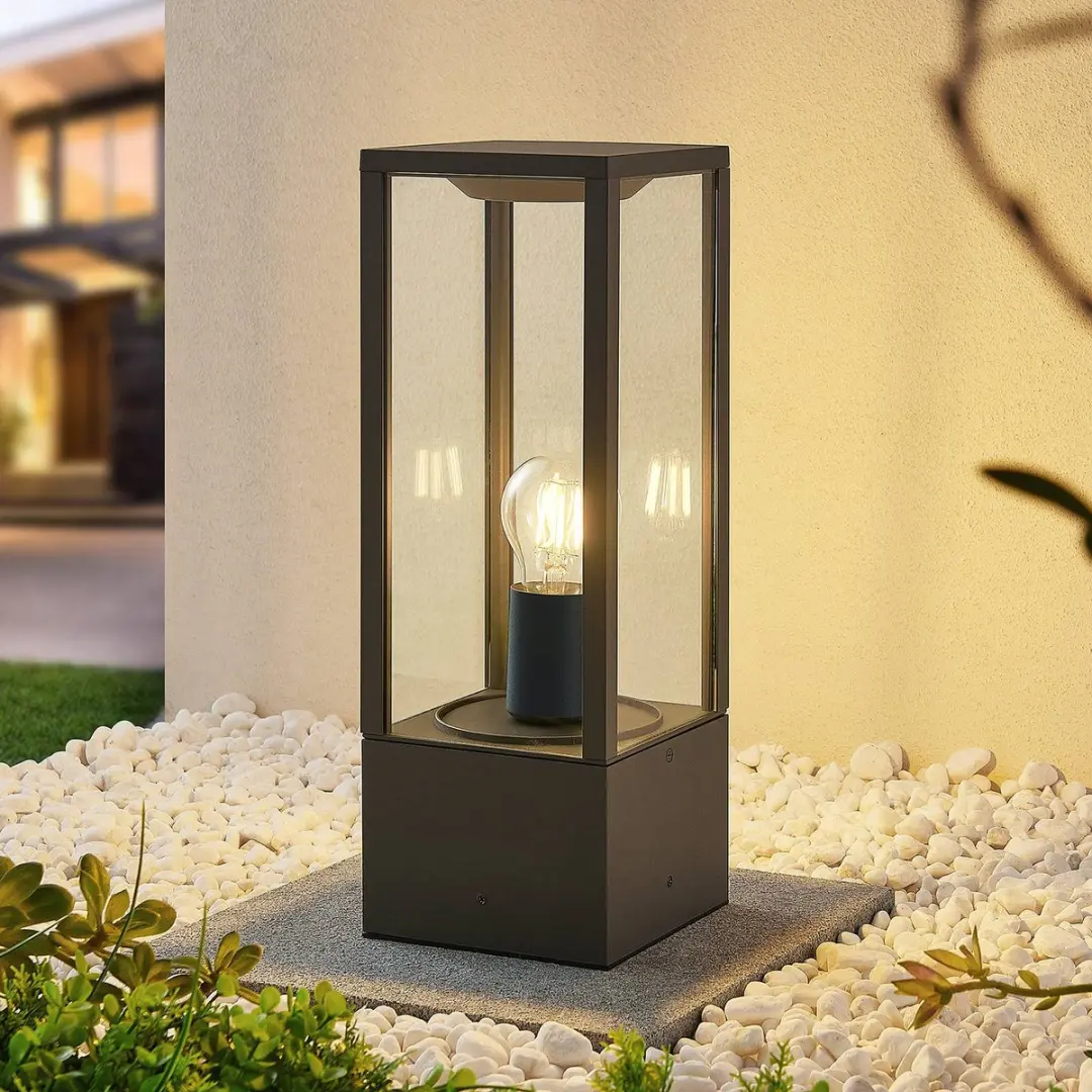 Lindby Sokkellamp Antraciet Glas E27