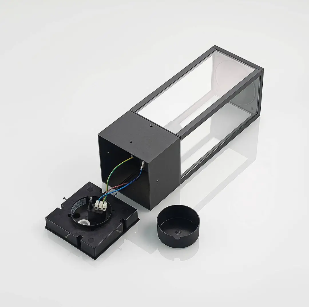 Lindby Sokkellamp Antraciet Glas E27 - 60W