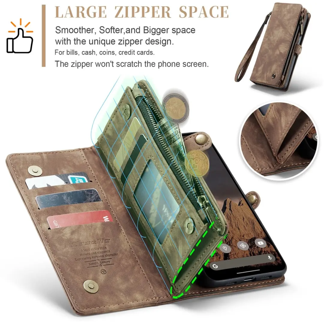 Caseme 008 Book Case & Portemonnee - Bruin - 8 Pasjes - afbeelding 6 van 6