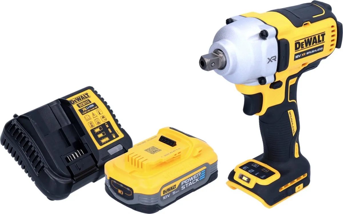 DeWalt DCF892 H1 Slagmoersleutel 18V 812Nm - Powerstack 5.0Ah + Lader - afbeelding 2 van 5