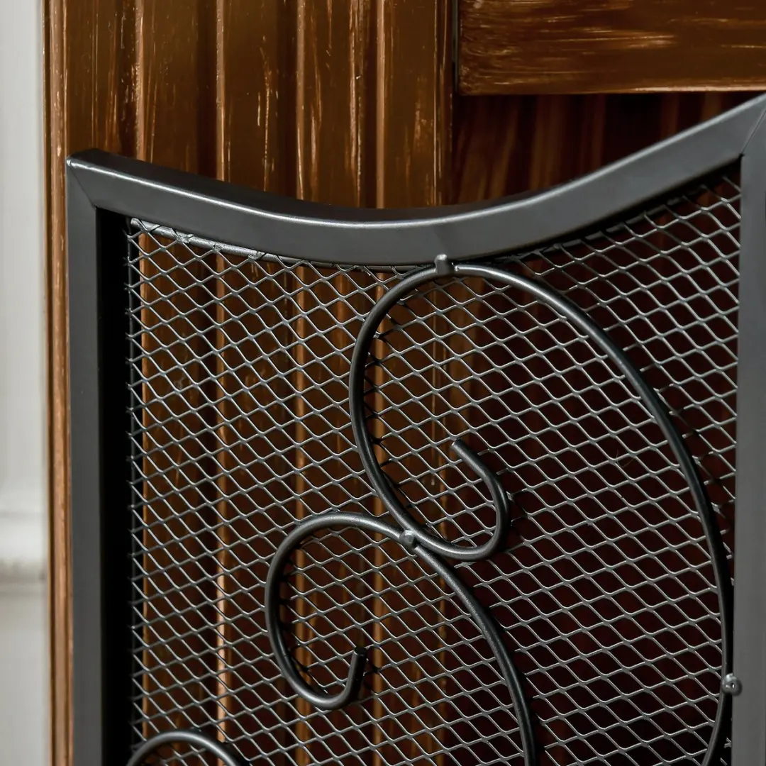 Homcom Kamingitter - 66x31x81cm - Zwart - afbeelding 3 van 6