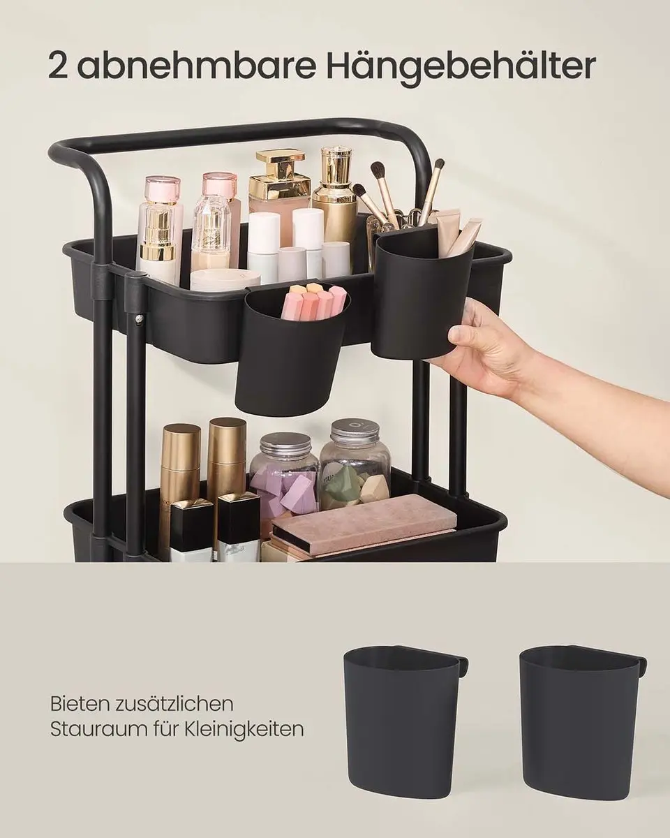 Songmics Trolley 4-niveaus - Zwart - afbeelding 6 van 6