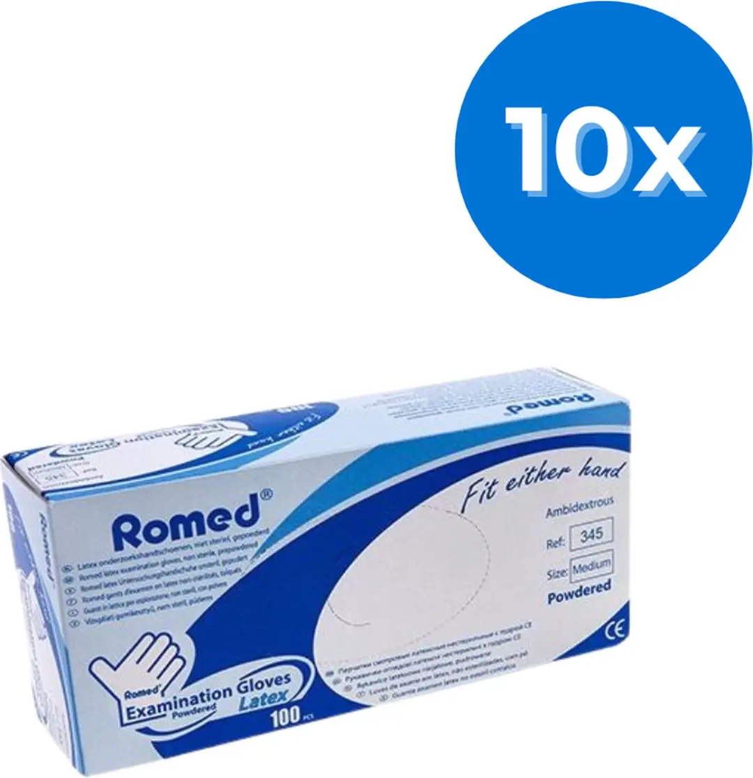 Romed Latex Handschoenen Gepoederd M