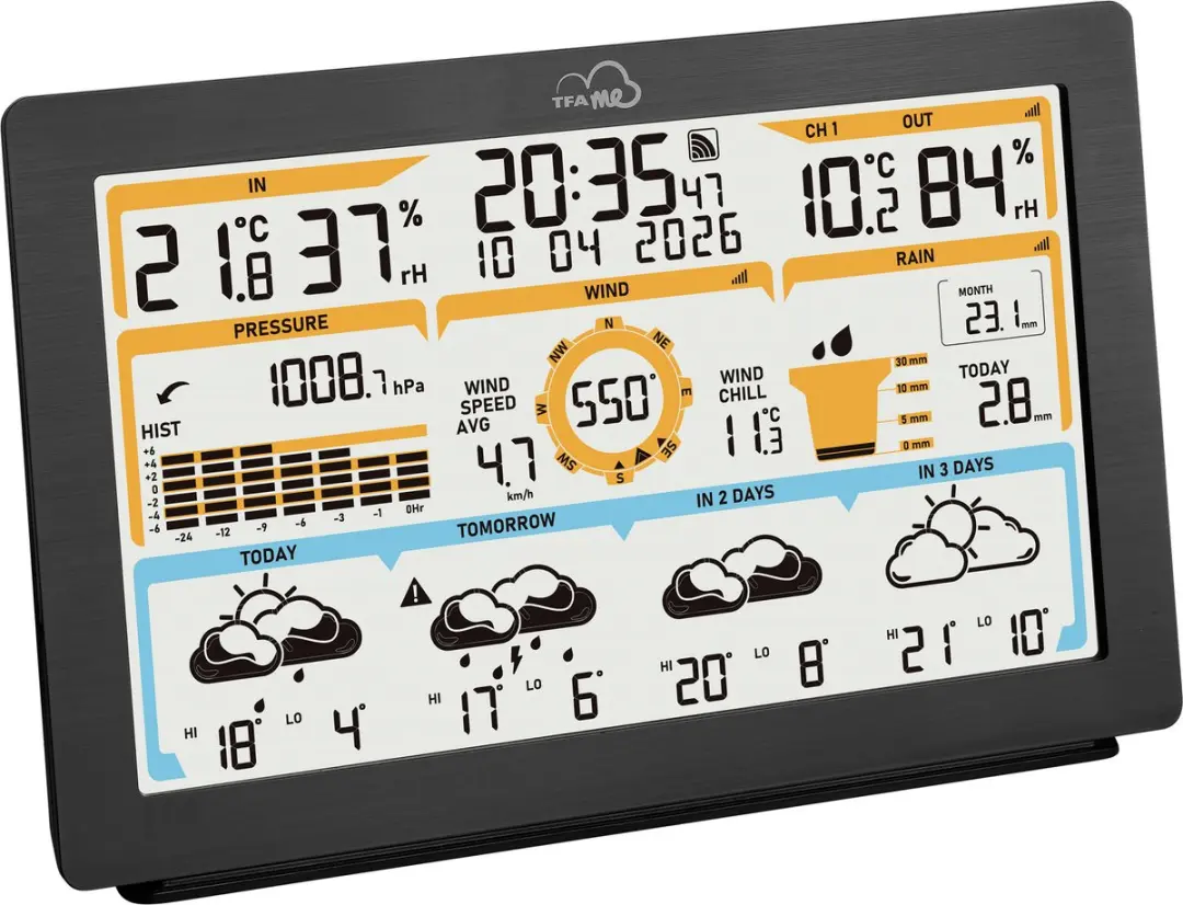 TFA Dostmann TFA.me ID-05 WiFi-weerstation - 50 Sensoren - Zwart