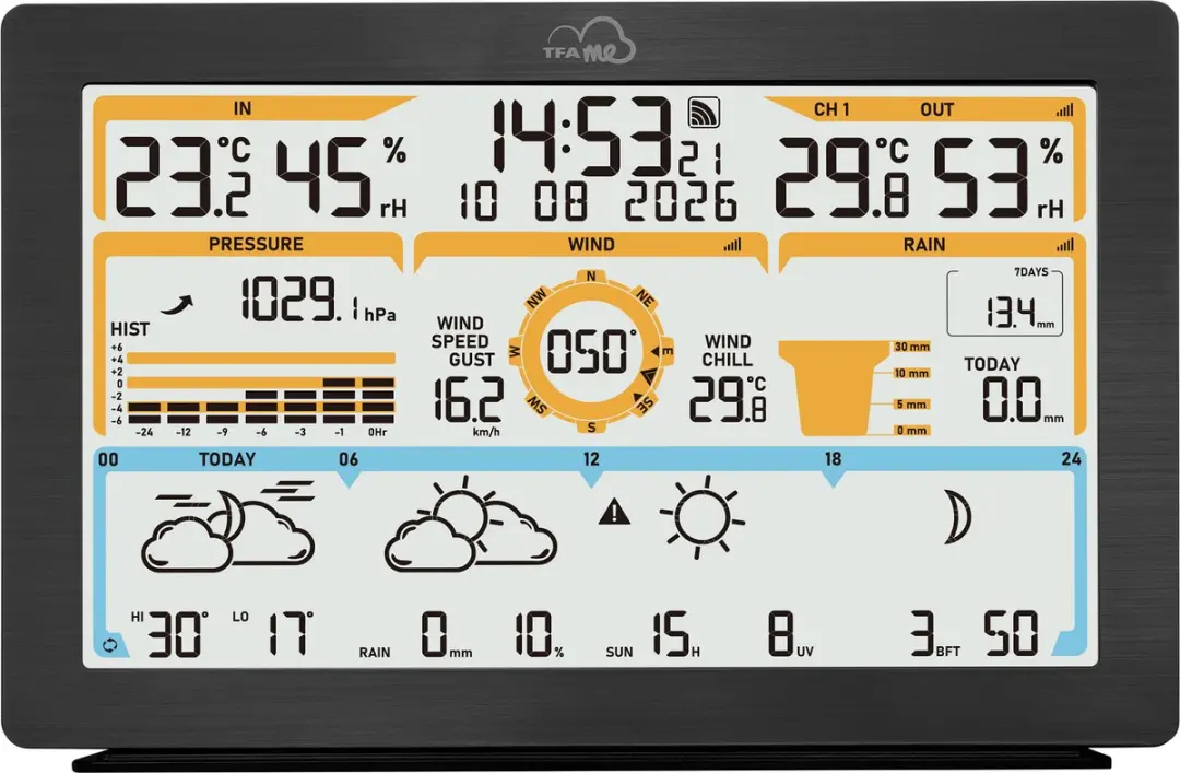 TFA Dostmann TFA.me ID-05 WiFi-weerstation - 50 Sensoren - Zwart