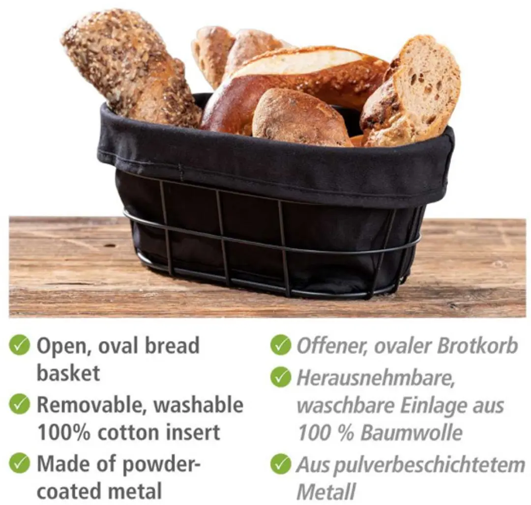 Wenko Bela Broodmand - 27x17x11,5cm - Zwart - afbeelding 6 van 6