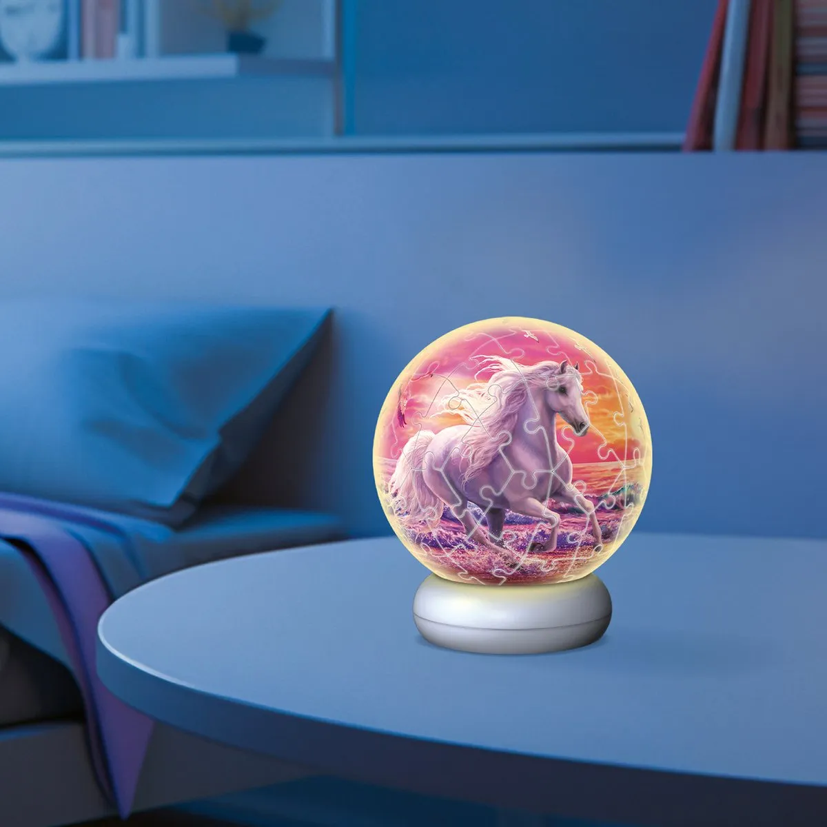 Ravensburger Paarden aan het Strand 3D Puzzle-Ball Nachtlicht - 73 Stukjes - afbeelding 6 van 6