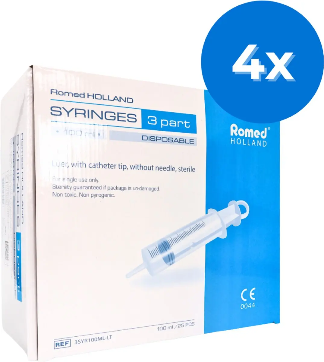 Romed 3-delige Injectiespuiten 100ml - 100 Stuks - afbeelding 3 van 3