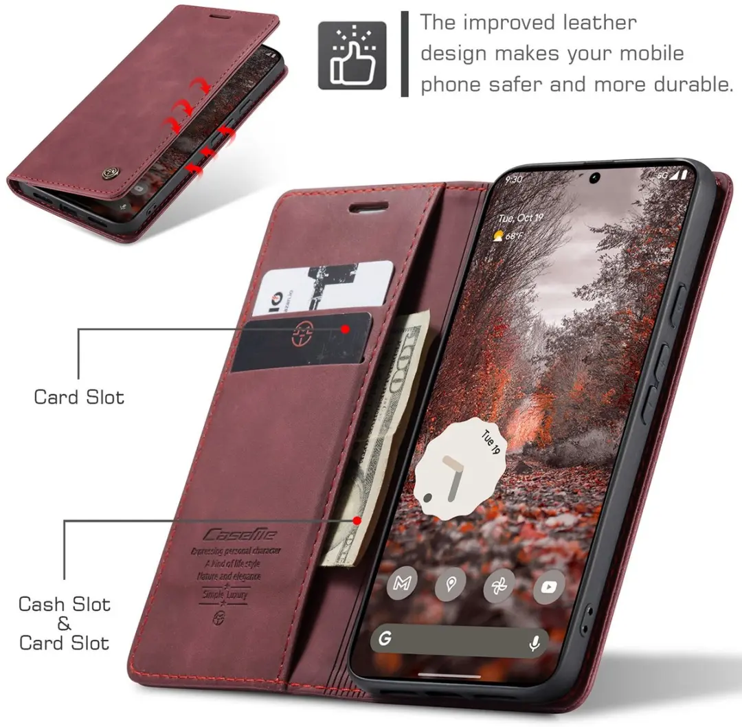 Caseme 013 Book Case Hoesje - Google Pixel 11/11 Pro - Bordeaux