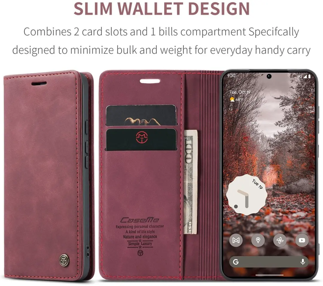 Caseme 013 Book Case Hoesje - Google Pixel 11/11 Pro - Bordeaux