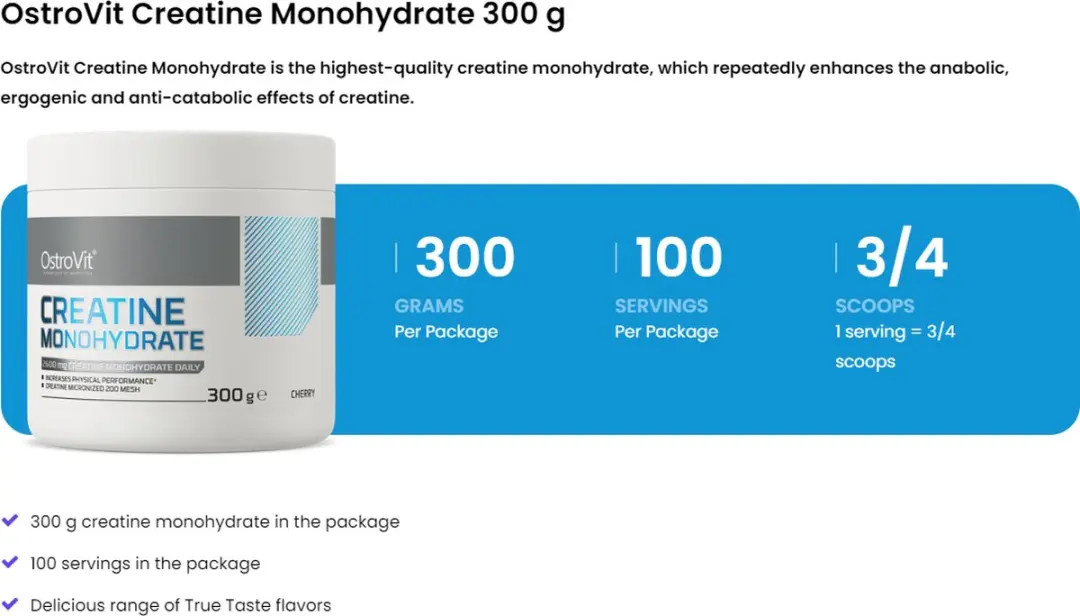OstroVit Creatine Monohydraat 300g - Sinaasappel