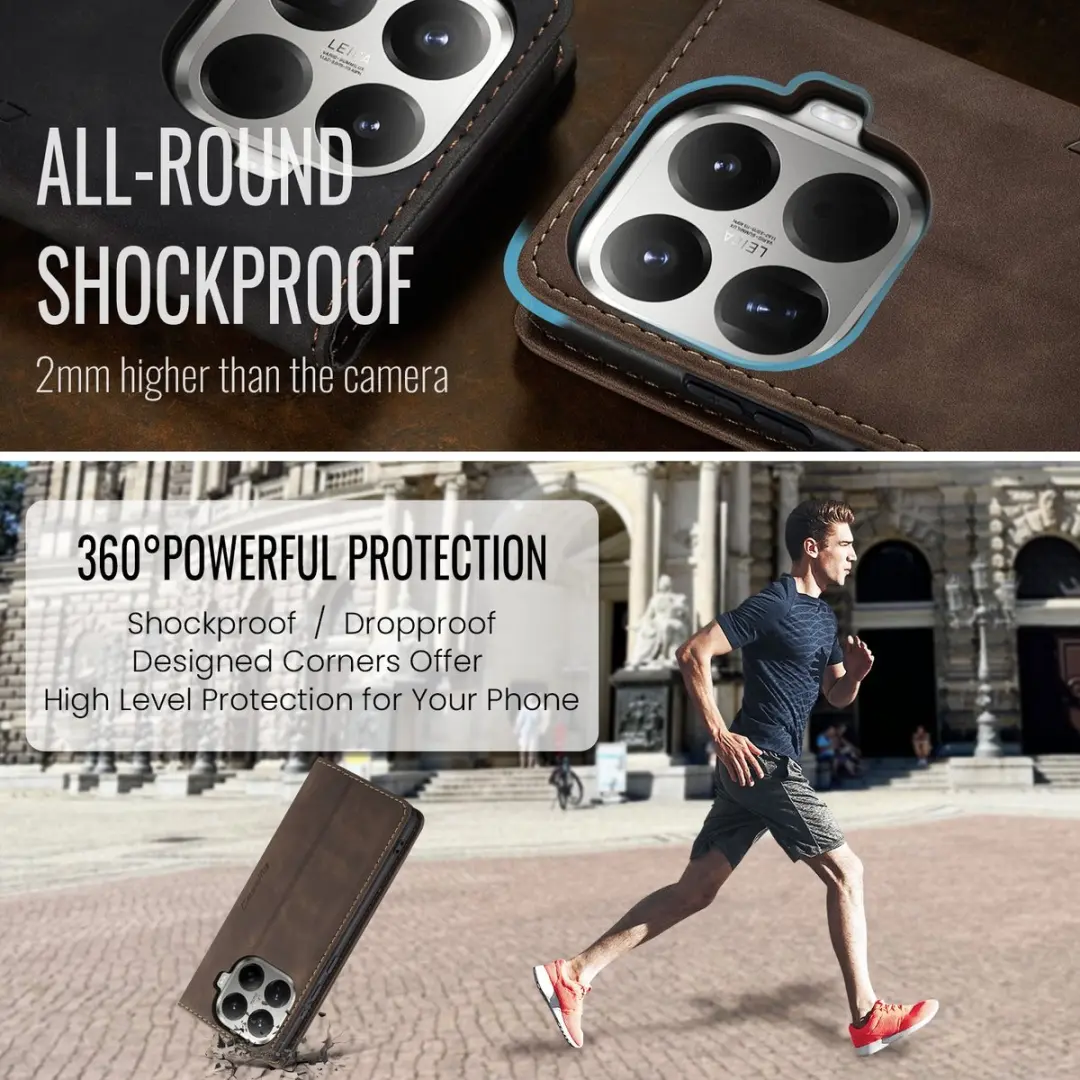 Caseme 013 Book Case Hoesje - Xiaomi 17T Pro - Donkerbruin