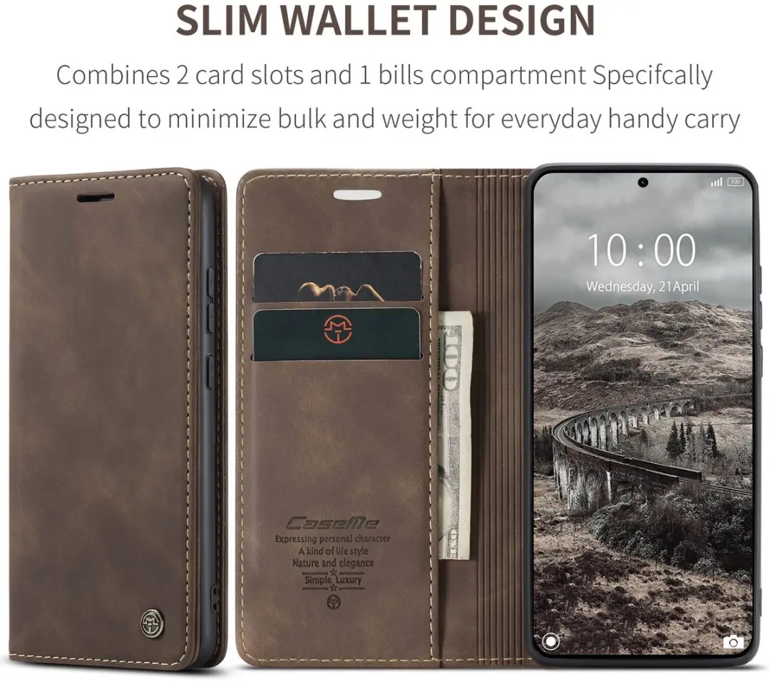 Caseme 013 Book Case Hoesje - Xiaomi 17T Pro - Donkerbruin