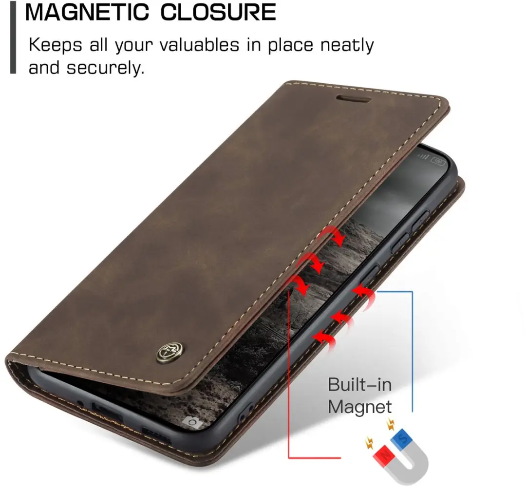 Caseme 013 Book Case Hoesje - Xiaomi 17T Pro - Donkerbruin - afbeelding 6 van 6
