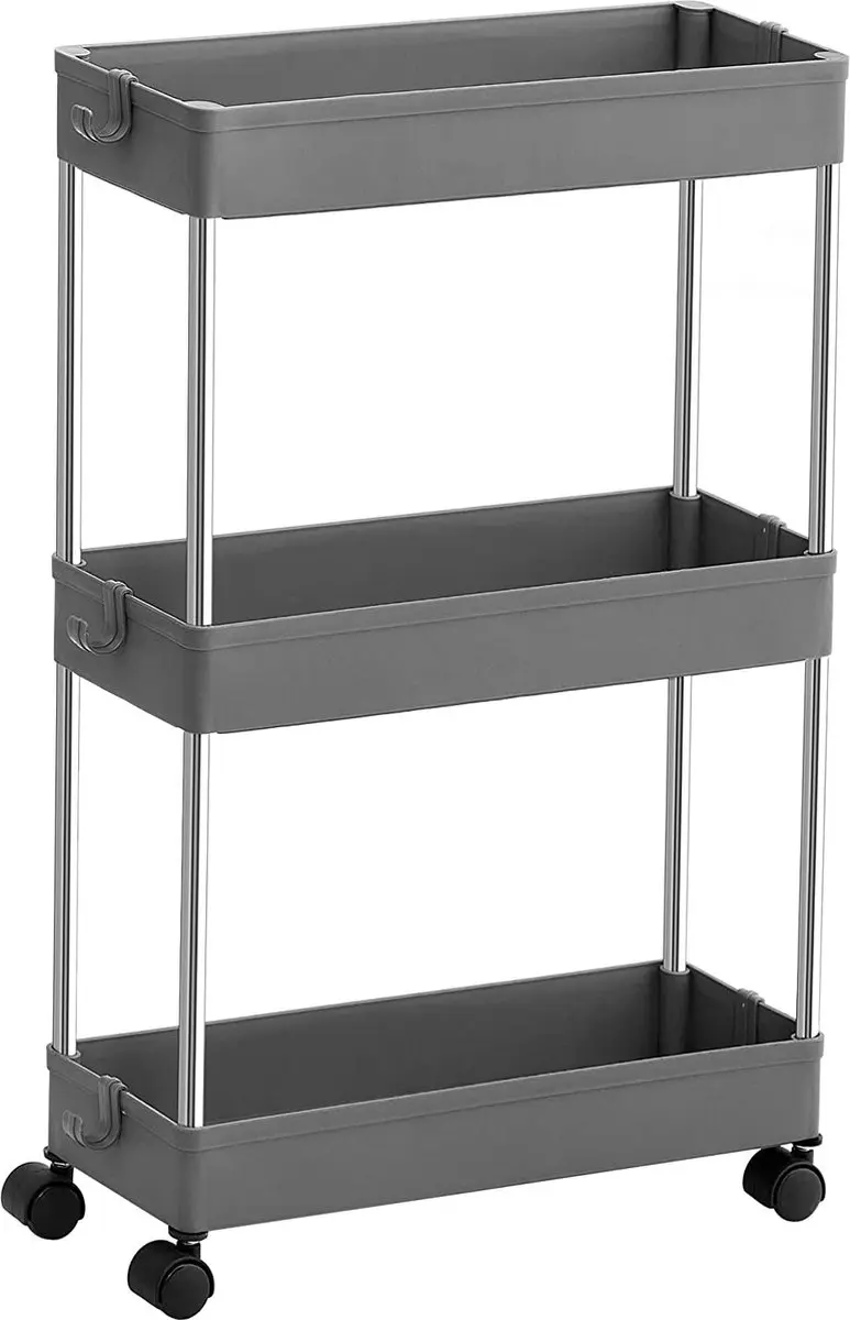 Songmics Rolwagen 3-niveaus 40x13,5x60cm Grijs
