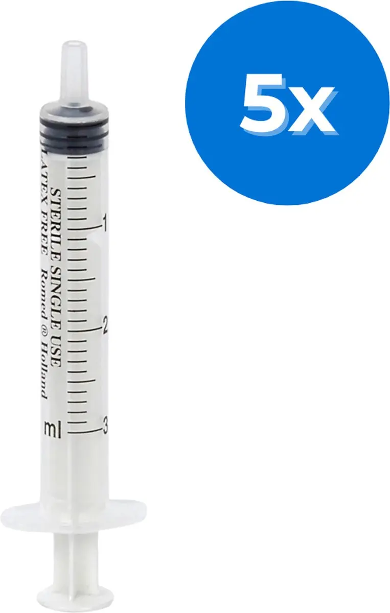 Romed 3-delige Injectiespuiten 3ml Luer Slip - 500 Stuks