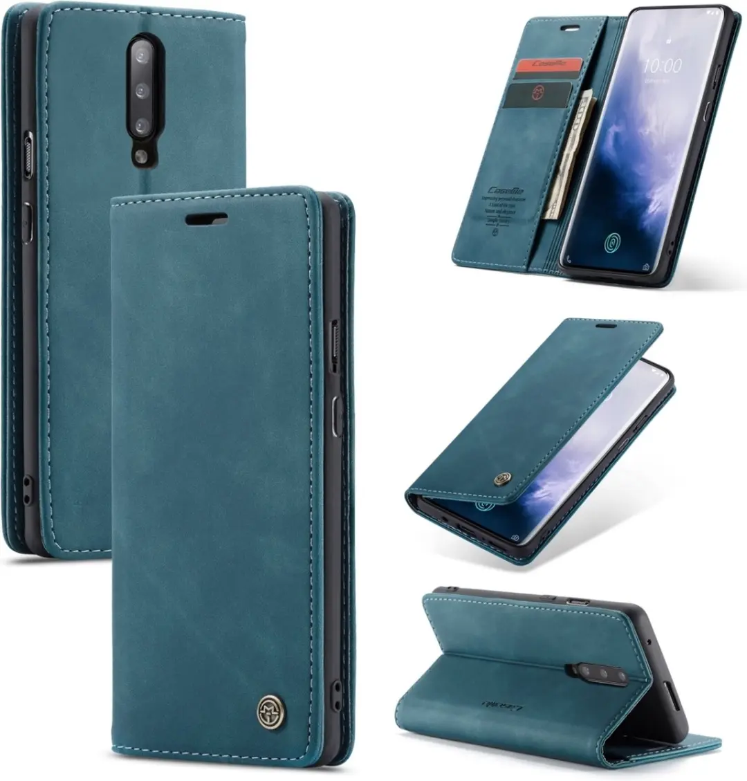 Caseme 013 Bookcase Portemonnee OnePlus 7 Pro - 2 Pasjes - Blauw
