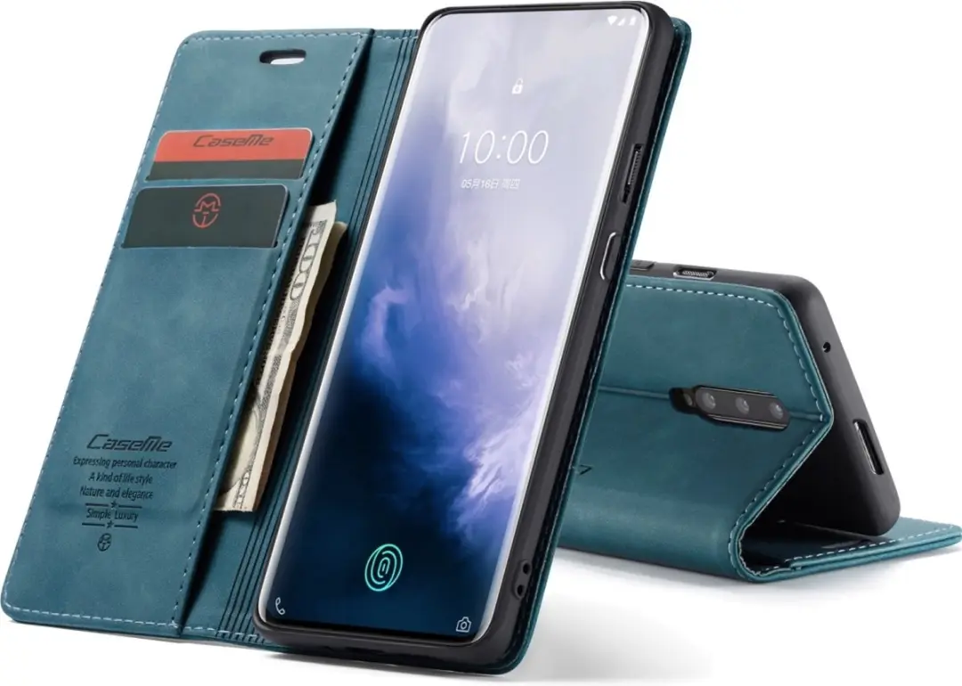 Caseme 013 Bookcase Portemonnee OnePlus 7 Pro - 2 Pasjes - Blauw