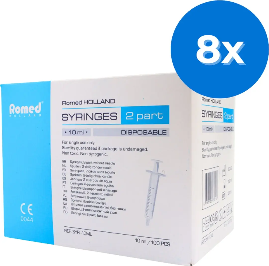 Romed 2-delige Injectiespuiten 10ml Luer Slip