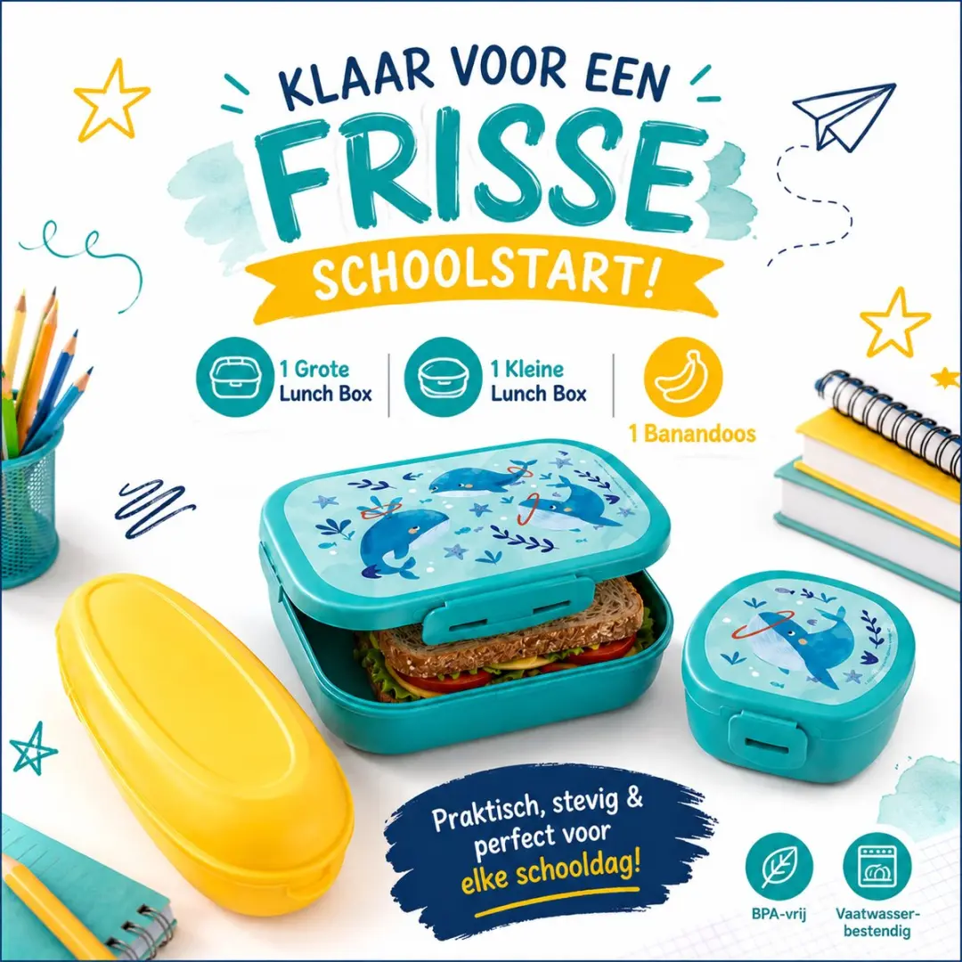 Amuse 3-delige Lunchboxset Blauw