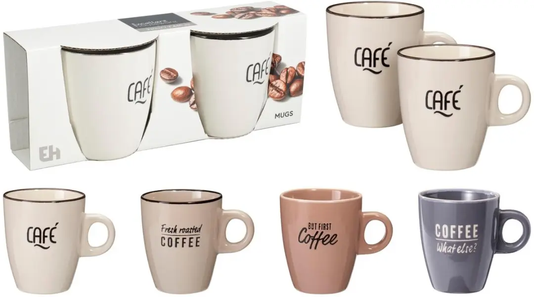 Excellent Houseware Siaki Barista Café Mokken - 8 Stuks 220ml - Donkerblauw