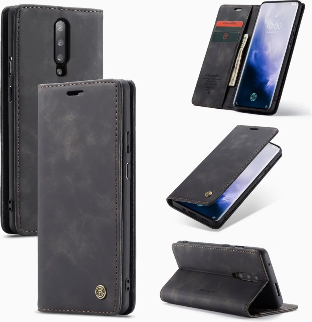 Caseme 013 Bookcase Portemonnee OnePlus 7 Pro - 2 Pasjes - Zwart
