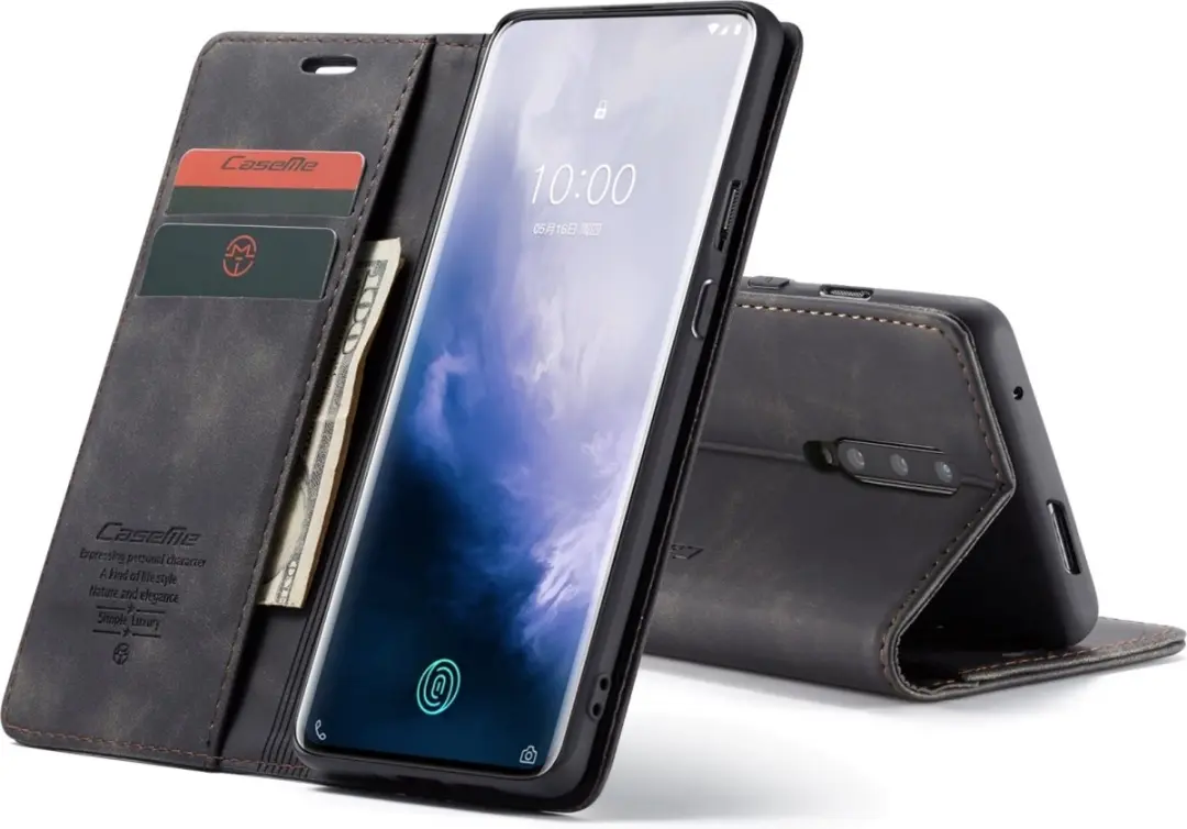 Caseme 013 Bookcase Portemonnee OnePlus 7 Pro - 2 Pasjes - Zwart