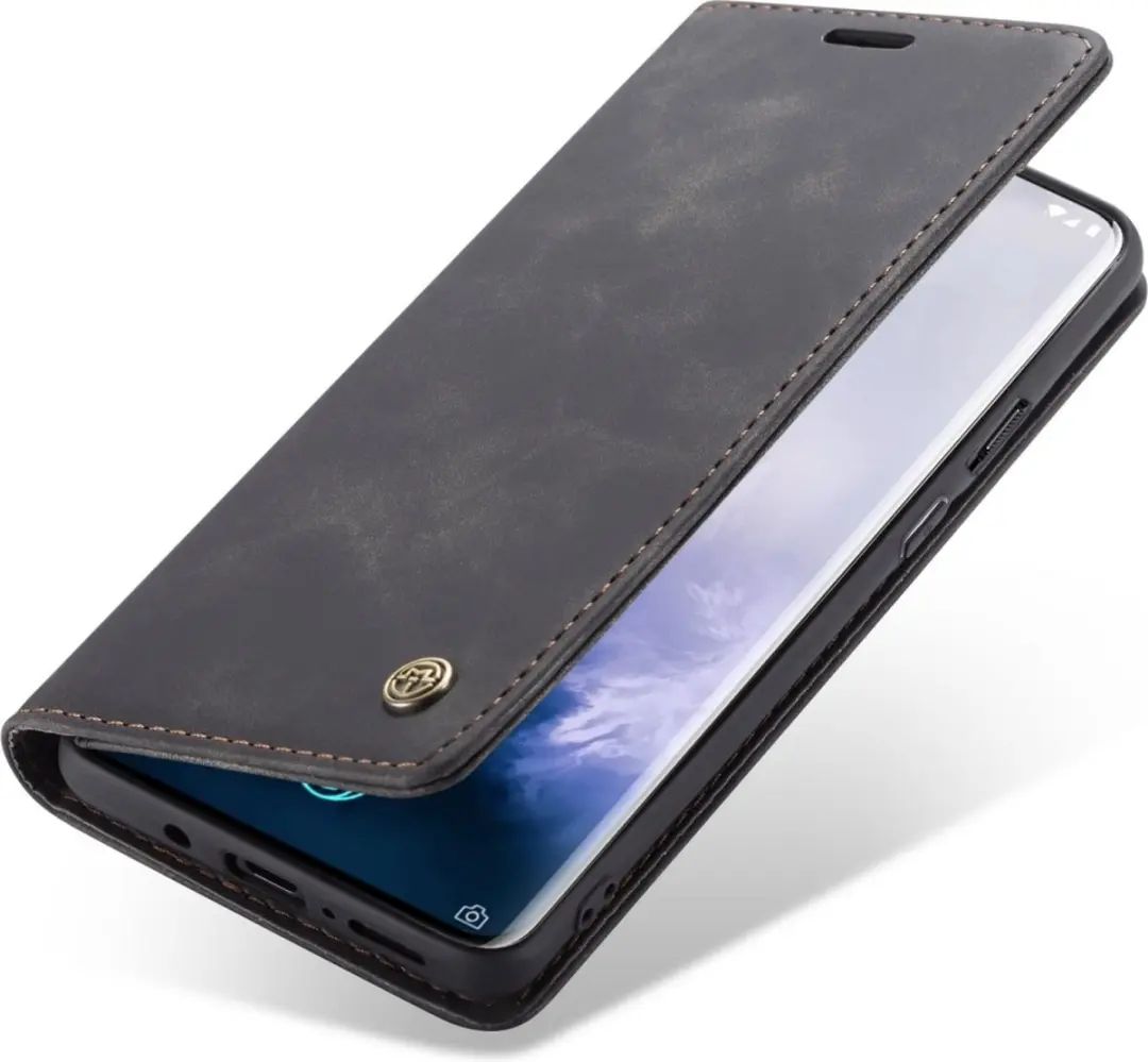 Caseme 013 Bookcase Portemonnee OnePlus 7 Pro - 2 Pasjes - Zwart