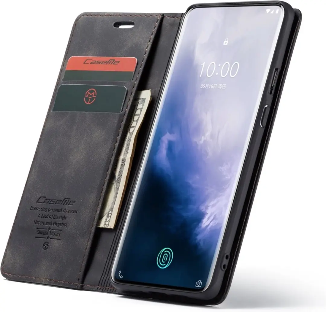 Caseme 013 Bookcase Portemonnee OnePlus 7 Pro - 2 Pasjes - Zwart - afbeelding 6 van 6