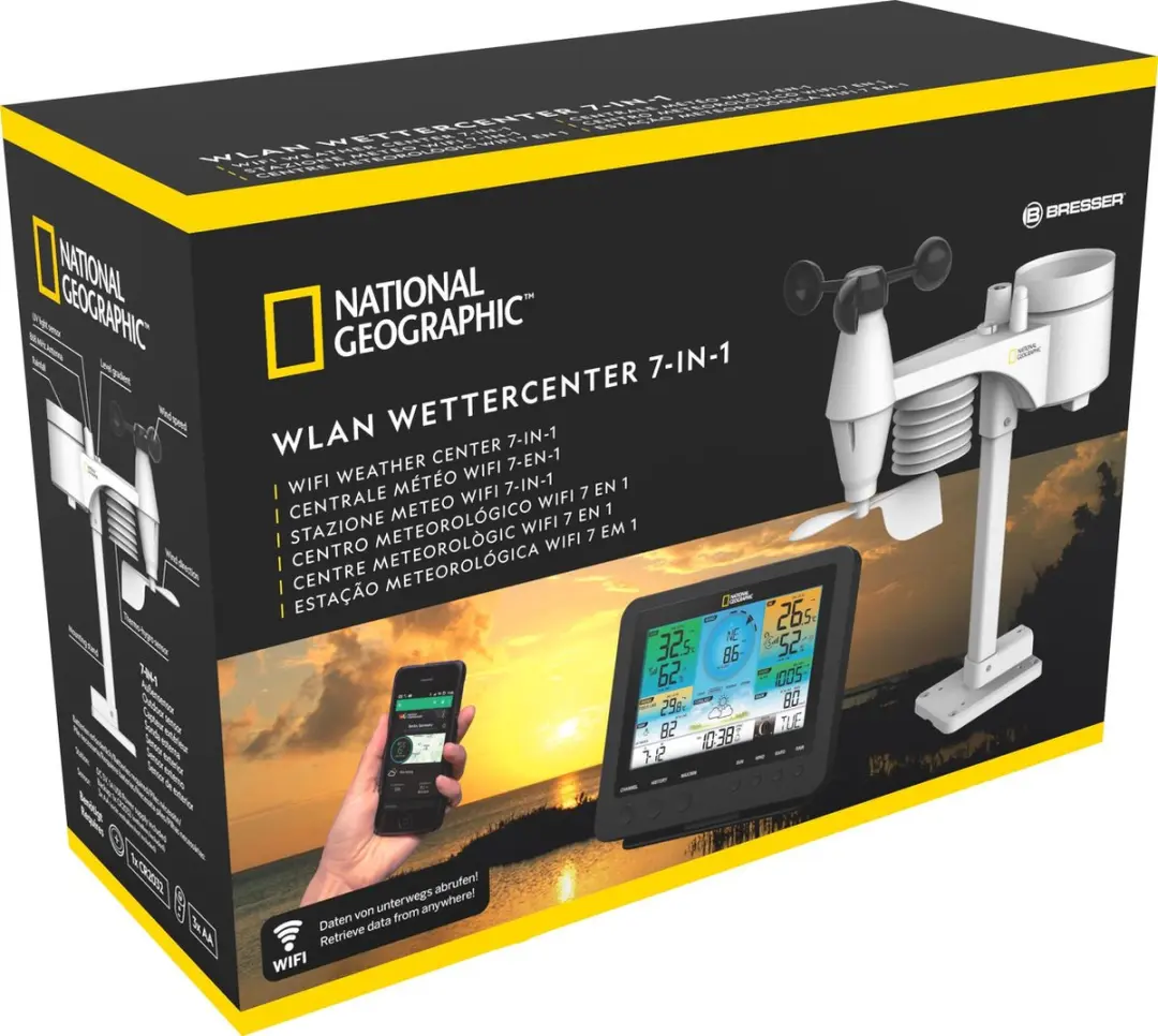 Bresser National Geographic Weerstation 7-in-1 WLAN - UV/Luchtdruk - Zwart/Wit - afbeelding 6 van 6