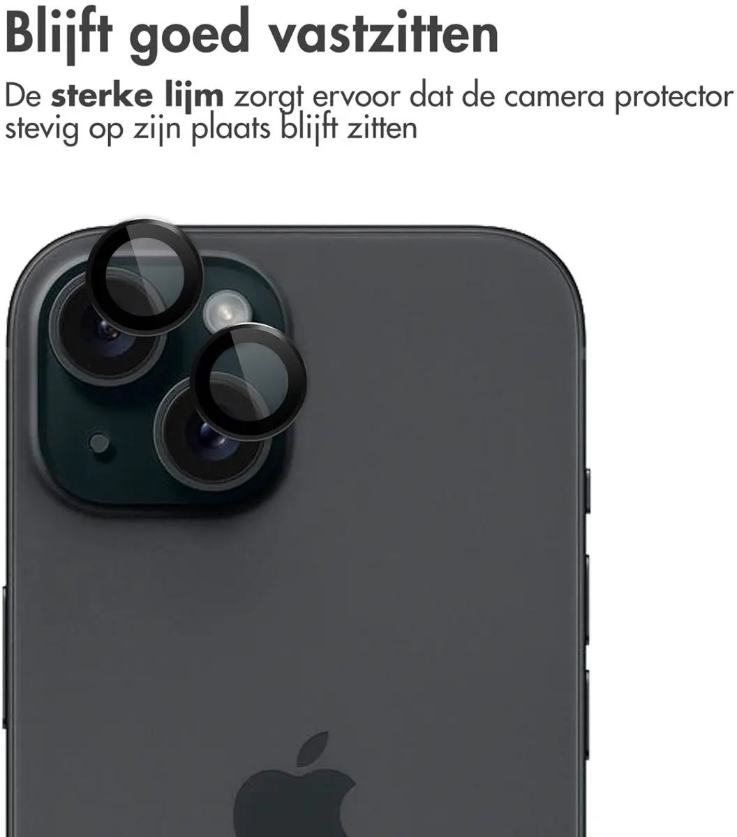 Imoshion iPhone 15 Schermbeveiliging - Verhard Glas met Camera Lens