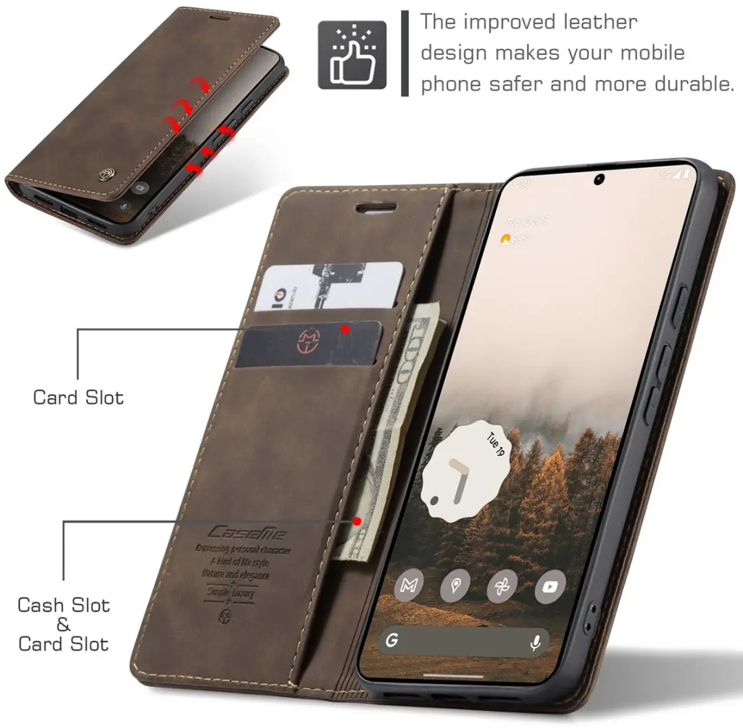 Caseme Book Case 013 Google Pixel 11/11 Pro - Donkerbruin