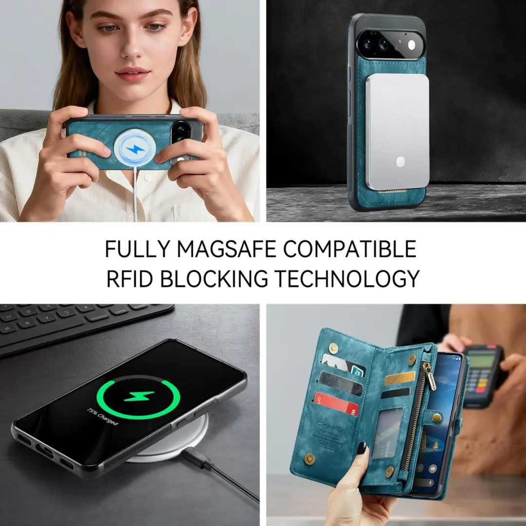 Caseme 008 Hoesje Google Pixel 11/11 Pro - Blauw - 8 Pasjes